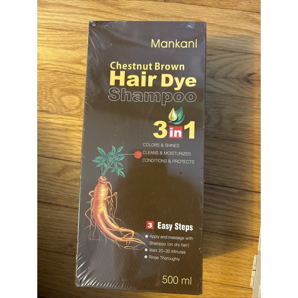 Mankani Dark Brown Hair Dye Shampoo 500ml Brand New Bottle.
